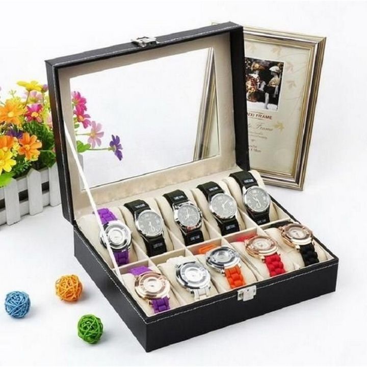Watch%20Box%20Organizer%20for%20Men%20PU%20Leather%20Storage%20Case%20Classic%20and%20Luxury%20Style%20Black/Brown%206/8/10/12%20Grid%20-%20Image%209