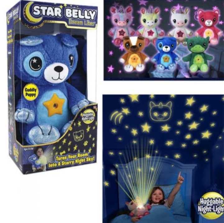 Ontel Star Belly Dream Lites, Stuffed Animal Night Light, Shimmering Rainbow Unicorn