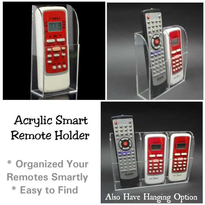 Clear Remote Control Holder Wall Mount (Three/Two/One Compartments)