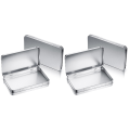 Rectangular Metal Tin Box with Lid Metal Hinged Lid,4PCS. 