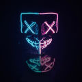 Douyin same v for vendetta LED scary full face mask Halloween glowing grimace horror graffiti party. 