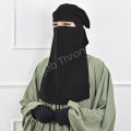Hijab Throne Eye Flap Niqab and Maxi Hijab Set Lightweight, Breathable, Comfortable for All Seasons, Adjustable Eye Flap, High-Quality Fabric, 137cm x 137cm Size. 