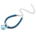 Japanese Style Pets Necklace Nylon Accessory Kitten Supply Cat Bell Collar w/ Extension Chain. 