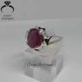 Ruby Stone Ring , 925 Sterling Silver Ruby Gemstone Ring , Yaqoot Ruby Manik Ring. 