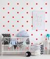 Pack of 100 Dot Circles Polka Dots Circle Wall Stickers For kids Bedroom Decor wall star white black red yellow ( 3cm Each). 