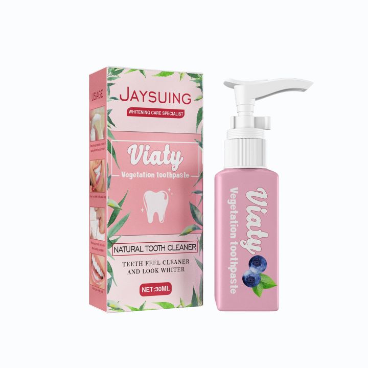 Jaysuing Fruit Toothpaste Fight Bleeding Gums Fresh Breath Stain Removal Whitening Pressing Toothpaste Teeth Oral Health Care