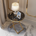 Handmade X-Base Stainless Steel Round End Table - Versatile Round Pedestal Side Table, Perfect Center Table for Living Room, Sofa Side Table - Ideal Serving, Accent, and Wooden Nesting End Table. 