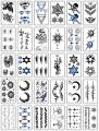 30pcs/lot Chinese words temporary tattoos small hand finger sleeve tattoo sticker men women body art painting tatoo set. 