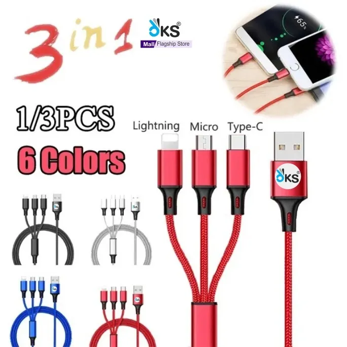 Multi-Port%20Fast%20Charge%20Cable%203-in-1%20for%20Android,%20iOS,%20Micro%20USB%20-%201.2m%20High-Speed%20Sync%20Data%20Cable%20in%20Black/Red/Chandni/Blue%20-%20Image%202