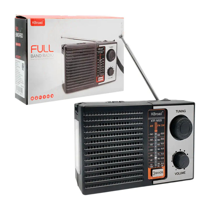 KBroad KTF-1652S And 1653S FULLBAND RADIO with Dual Solar Panel, Emergency Light. Powerful  Sound Bluetooth,USB & TF Card, Player.