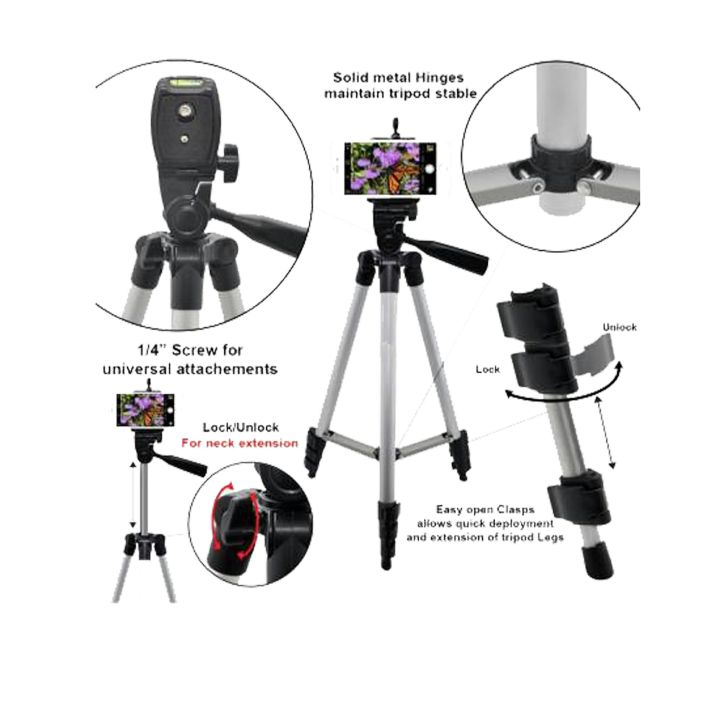 Portable%20Aluminum%20DK%203888%20Portable%20Foldable%20Camera%20&%20Mobile%20Tripod%20With%20Bluetooth%20Wireless%20Remote%20shutter%20aluminum%20tripod%20mobile%20tripod%20-%20Image%206