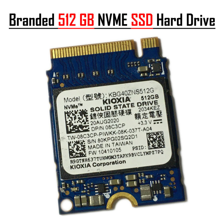 512 GB Branded NVME M.2 SSD Hard Drive - Branded NVME Solid State Drive 512 GB M2 NVME Single Cut - Single Cut M2 NVME 512 GB SSD Branded System Pulled