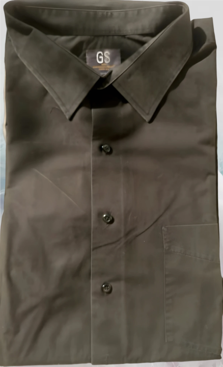 GS Men's Black Dress Shirt – Size 20, Sleeve 34/35 – Classic Fit, Formal Long Sleeve Shirt