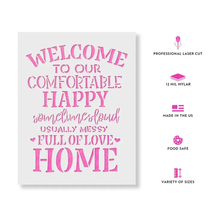 Welcome To Our Comfortable Home Stencil “Welcome to our comfortable ...