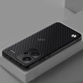 Quiberk for Xiaomi Redmi Note 13 Pro+ 5G Plus Matte Carbon Fiber PU Leather Shockproof Back Cover. 