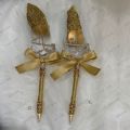 customized fancy wedding nikkah ball point golden and silver with glitter nikkah pen. 