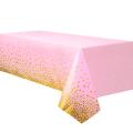 PINK GOLDEN POLKA DOT TABLE COVER ( 137 CM X 183 CM ). 