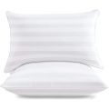 Pack of 2 Hotel Stripe Pillow Covers | Pure Cotton Satin Plain Pillow Cases. 