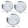 Salad Plate Premium Stainless Steel Dinner Plates Durable Round Salad Serving Plate for Home Kitchen Bbq Quality Tableware for Barbecue Plate. 
