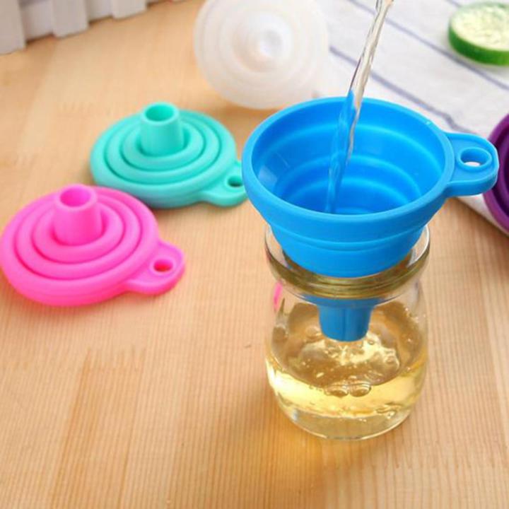 Telescopic Funnel Portable Silicone Folding Funnel Oil Leak Hoppe Kitchen Liquid Dispensing Cooking Tool Kitchen Accessories