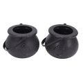 20Pcs Black Cauldron Candy Holder Pot with Handle Halloween Candy Bucket Kettle Mini Black Witch Cauldron for Halloween. 