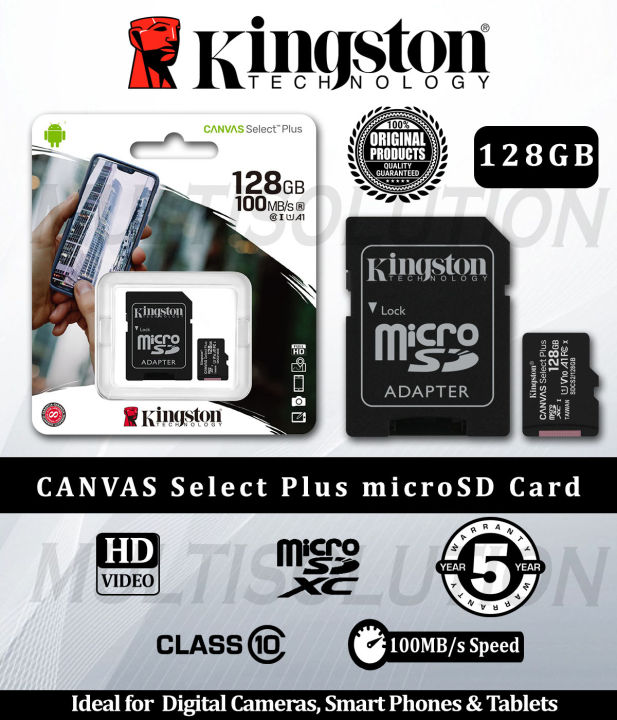 Kingston%2016GB,32%20GB,64%20GB,128GB%20microSD%20Canvas%20Select%20Memory%20Card%20-%20Class%2010%20100MB%20Read%20Speed%20-%205%20Years%20Warranty%20-%20Image%205