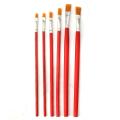 Artistic Paint Brush / Flat Brush / Imported Paint Brush (6 Pc Set) Art # SS -6pcs-RED-FB. 