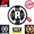 7 Inch Full Ring Round LED Headlight with Hi/Low Beam and Angel Eye Lamp With R Shape Double Color Yellow/ White Drl For Motorcycle - 1 Pcs. 