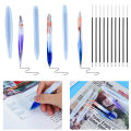 RHS Online 1PCS Pen Holder Resin Mold Silicone Molds UV Epoxy Making Tool with 5PCS Ball Pens Refills Blue Ink. 