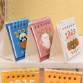 1/4Pcs 2025 Mini Cartoon Standing Flip Desktop Calendar Small Daily Planning Monthly Calendar for Home. 