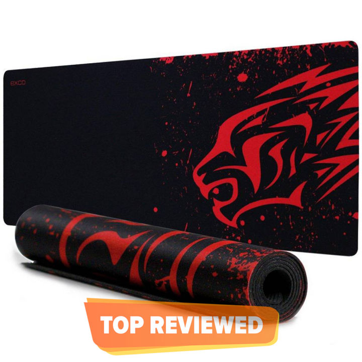 Extended Large Gaming Mouse Pad XXL Thick Non-Slip Rubber Base Mouse pad Mice Smooth Cloth Surface Keyboard Mouse Pads for Computers Black and Red