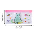 Cartoon Cute Animal Pencil Case Mesh Pen Bag Kawaii Storage Pouch Simple Pvc Waterproof Transparent Pencil Bag Stationery Office School Supplies. 