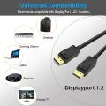 DisplayPort Cable Monitor Cable (Display Port) DP to Displayport 1.2 Cord 6 feet Compatible with DP 1.1/1.2 Supports 1440P@144HZ,2K@144Hz, 4K@60Hz-Black,Gold Plated. 