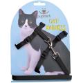 Cat Harness + Leash imported Nylon ( Black ). 