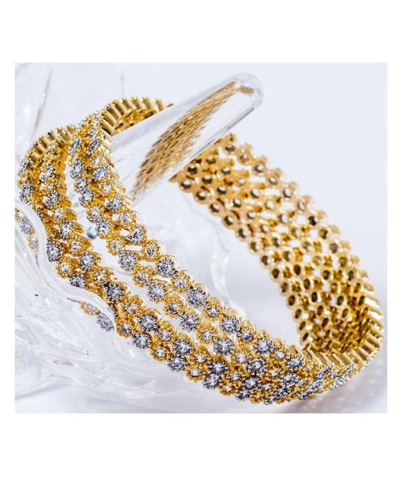 21K - Gold Plated - Daimonties Bangles - Rose Gold