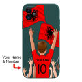 Costom Albania Flag Football Soccer Jersey Cover Case for iPhone 15 14 Pro Max 13 12 11 Mini X XS XR 7 8 6S Plus SE. 