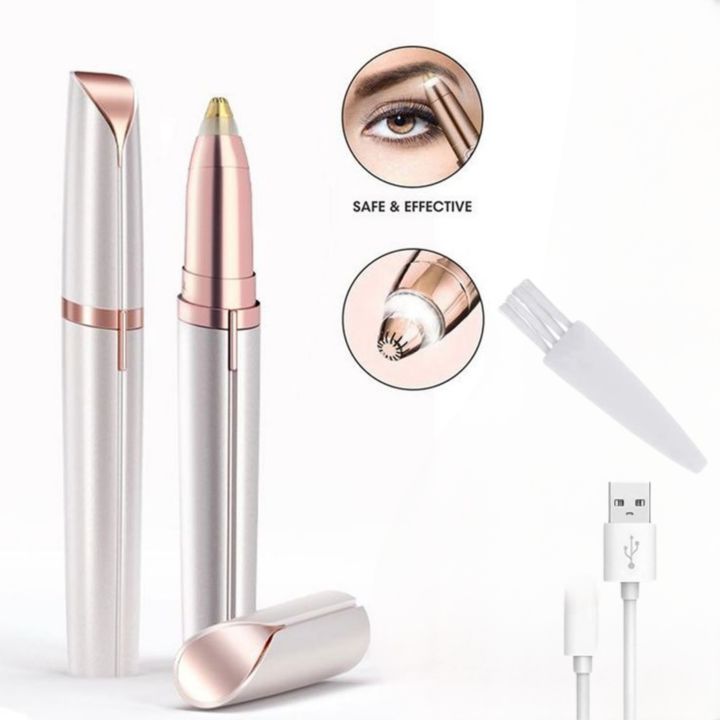 Flawless Brows Flawless Eyebrow Hair Remover with LED Light Rechargeable Flawless Hair Remover for Women Upper Lips Facial Hair Painless Trimmer Instant Hair Remover Machine For Gentle And Smooth Skin Premium Quality For Women