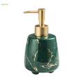 Bathroom Counter Ceramic Liquid Soap Dispenser 260ml Pump Bottle Refillable for Women and Men. 