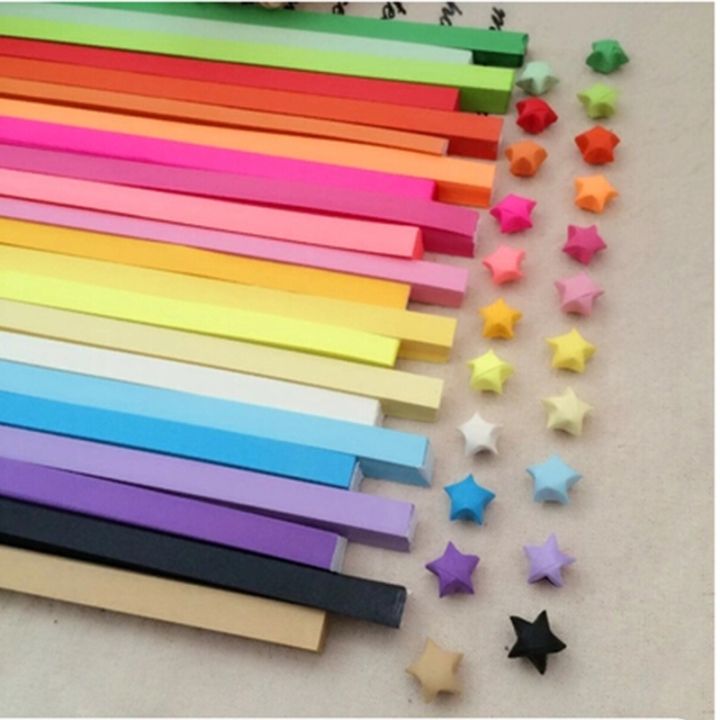BataBata 90pcs 10 Color Mixing Set Star Papers Lucky Star Origami Paper Strips DIY Handmade Orgami Paper Craft Paper