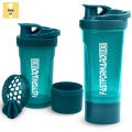 Shaker Bottle - 24 Ounce Protein Shaker Plastic Bottle for Pre & Post workout with Twist and Lock Protein Box Storage. 