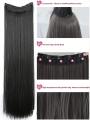 Hair Extensions For Girls - Premium Quality (Natural Black) HT2 - 5 Clips Extension. 