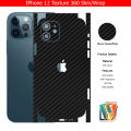 IPhone 12 Skin/Wrap 360 Protection Carbon fiber/ Matte/ Transparent/ Leather Back And Sides Included Camera Skin. 