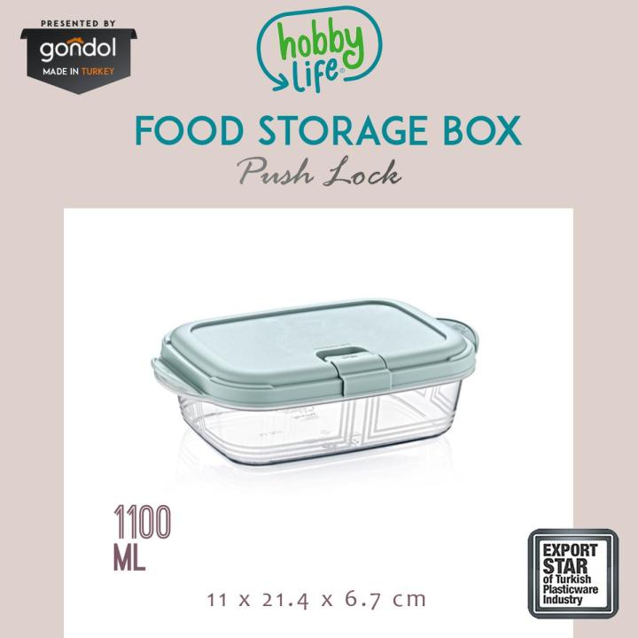 Food Storage Box - Push Lock System [1100 ml] [Rectangle]