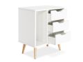 Wooden Bedside Tables Nightstand Cabinet with Stackable Coffee Table, Wood End Table, Storage Shelves, and Three Drawers - Ideal Side Table for Bedroom, Living Room - White Finish. 