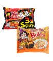 Samyang Korean Buldak Noodles Quattro Cheese + 3X Extreme Spicy Hot Chicken Ramen 140g+145g (Pack of 2) Imported Noodles. 