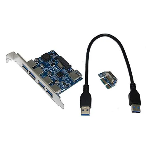 SSU SU-BU3402 PCI-E to 4 Port USB 3.0 PCI Express Expansion Card with ...