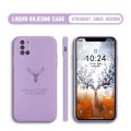 BILI for Samsung Galaxy A31 Back Cover Simple Antlers Ultra Thin Soft Luxury Square Multicolor Liquid Silicone Phone Case. 