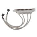MainBoard 4 Port USB 2.0 to 9 Pin Header Bracket Extension Cable. 