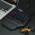 One Handed 35 Key Mechanical Gaming Keyboard Backlit Portable Mini Keyboard. 