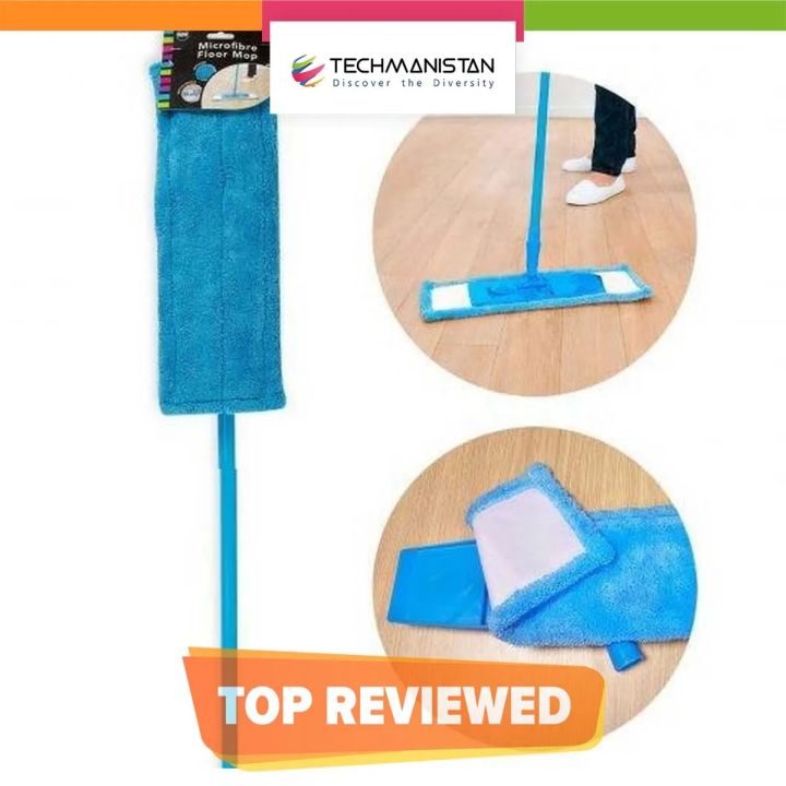Techmanistan Wash & Clean Microfiber Multicolor Mop for Wall and Floor